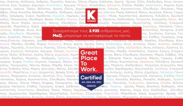 H Κωτσόβολος πιστοποιήθηκε ως Great Place To Work®